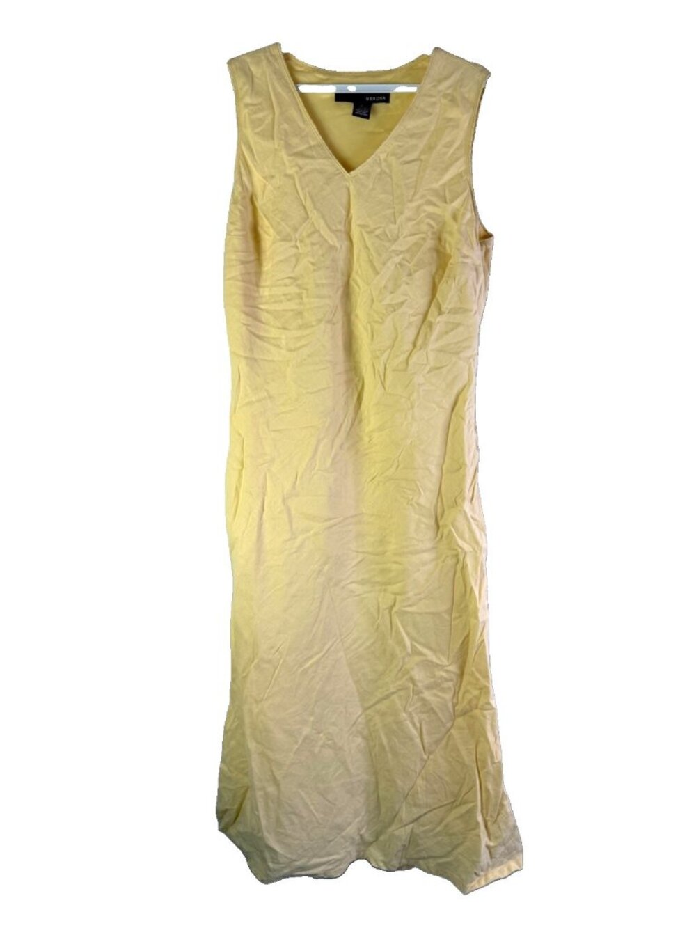 Vintage 90s Dress Linen Sleeveless Gauzy Midi Coastal Beach